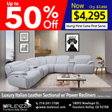 Luxury Italian Leather Sectional with Power Recliners